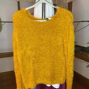 Orange Yellow furry sweater. H&M’s Divided size small.